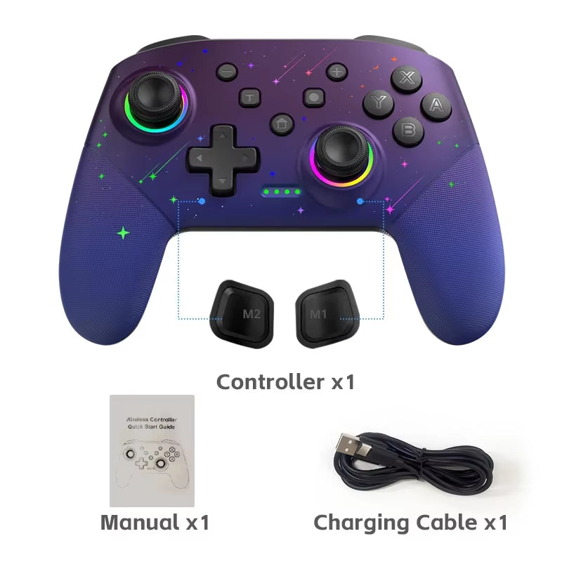 Wireless Game Controller for Switch / Lite / OLED Model PC Gaming Joystick Dual Vibration Turbo